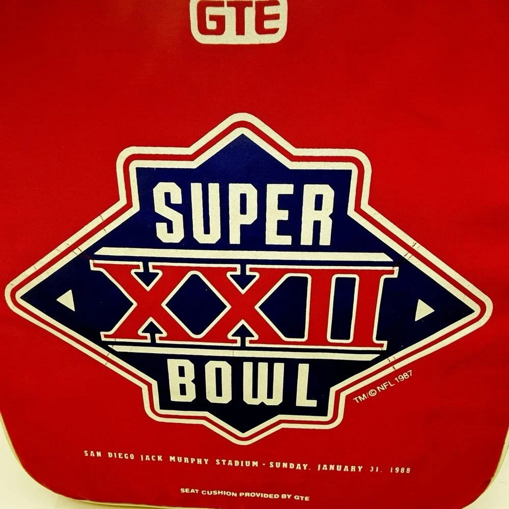Vintage Super Bowl XXII Stadium Cushion Washington vs Broncos GTE 1988 NFL